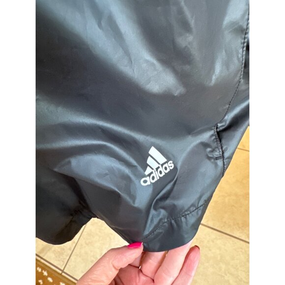 Adidas Outline Legend Ink Windbreaker Black Lightweight Hooded Jacket Size L - Picture 14 of 16